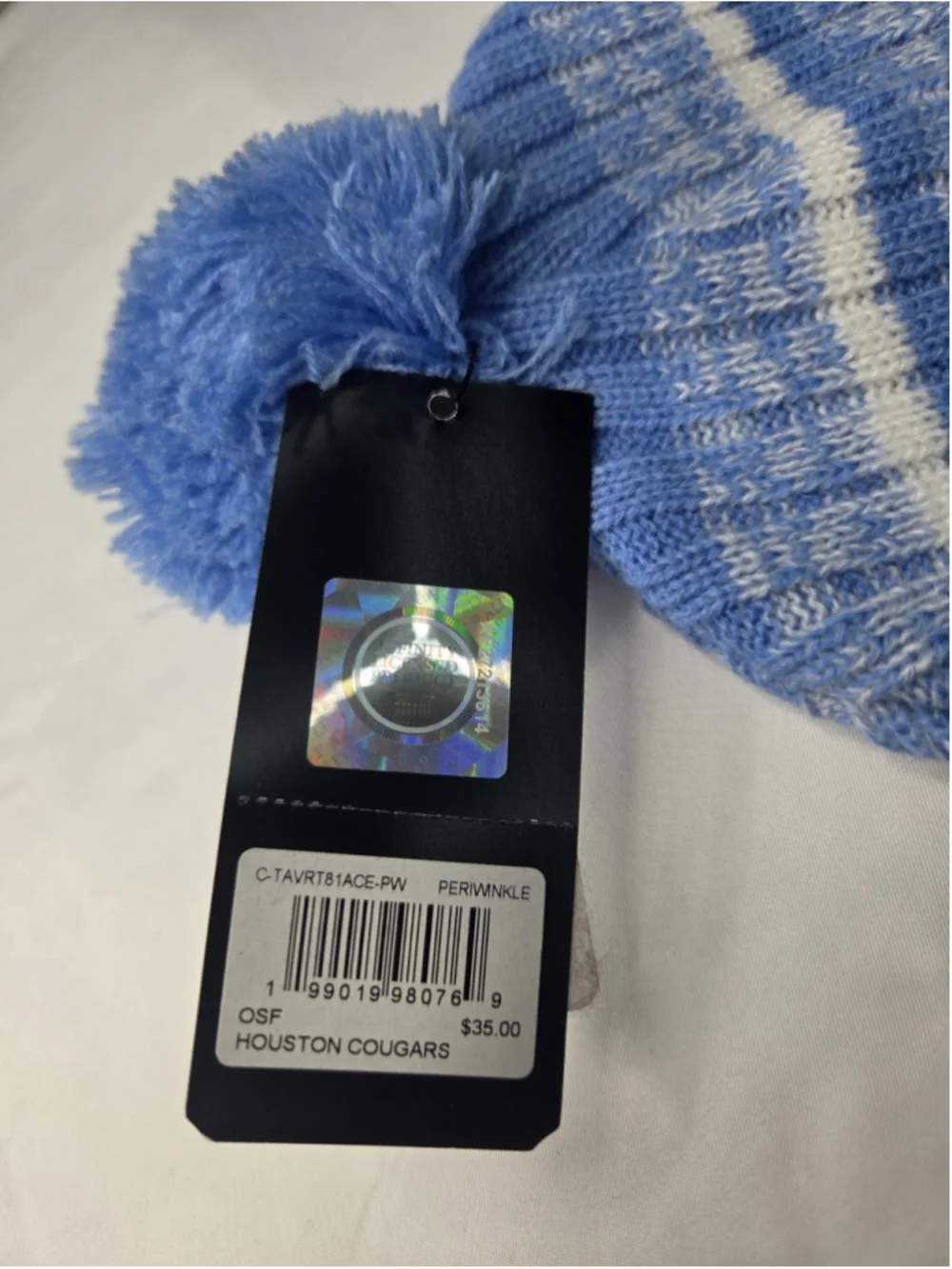 '47 Houston Cougars Cuffed Pom Knit Beanie Periwinkle White NWT #48